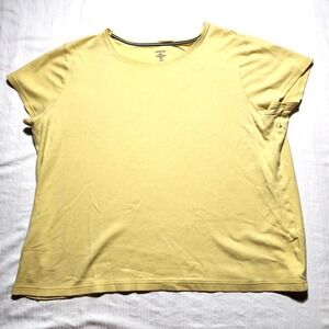 Croft & Barrow Top Womens XXL Yellow The Classic Tee Blouse Sleeveless